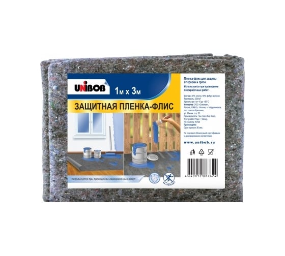 Флис защитный для малярных работ (1х3 м; 180 г/кв.м) UNIBOB 215013
