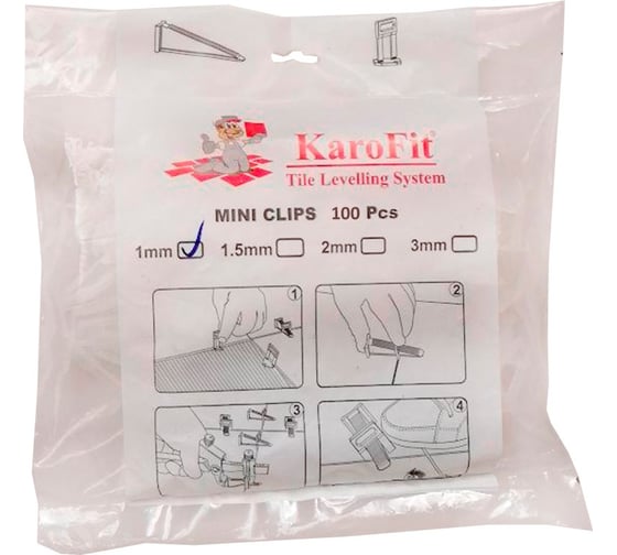 Клипс MINI (100 шт; 1 мм) KAROFIT TM511610-100