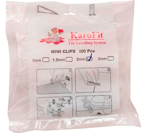 Клипс MINI (100 шт; 2 мм) KAROFIT TM511620-100