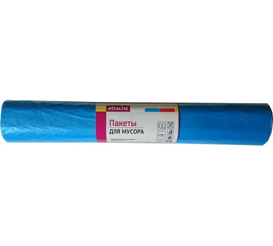 Мешки для мусора синие (20 шт; 120 л; 70x110 см; 18 мкм) Attache 220984 1