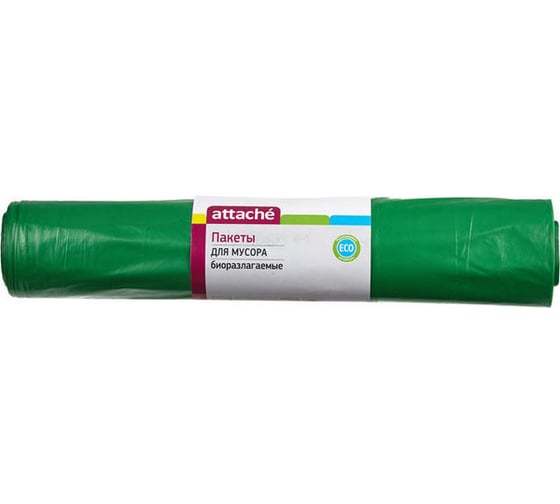 Мешки для мусора зеленые (20 шт; 120 л; 70x110 см; 40 мкм) Attache 301954