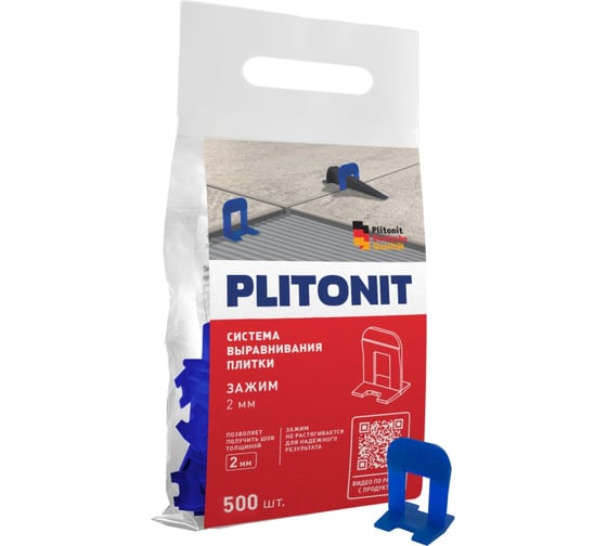Система выравнивания плитки PLITONIT зажим SVP-PROFI 2 мм, 500 шт Н009321