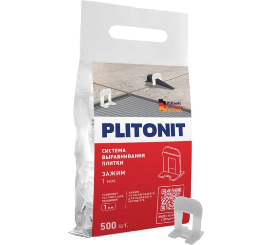Система выравнивания плитки PLITONIT зажим SVP-PROFI 1 мм, 500 шт Н009319