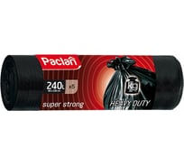 Мешки для мусора черные SUPER STRONG (5 шт; 90х130 см; 240 л; ПВД) Paclan 42013246