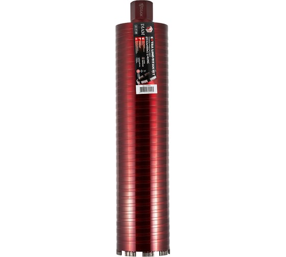 Коронка алмазная Diam САСС Extra Line Titan HIT 112x450 мм, 5 сегментов, 1 1/4 UNC, армированный бетон 313039 1