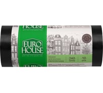 Мешки для мусора сверхпрочные (10 шт; 240 л; 50 мкм; 100х130 см; ПВД) EUROHOUSE 9085