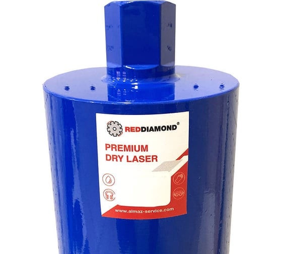 Алмазная коронка REDDIAMOND Premium Dry Laser 132х450 мм, 24х4.0х10 мм, 10 сегментов, 1 1/4 1146022