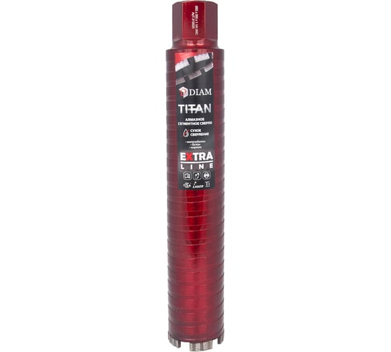 Сверло алмазное САСС Extra Line Titan (62x300 мм; 4 сегмента; 1 1/4UNC) Diam 313023