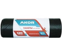 Пакеты для мусора БИО (10 шт; 120 л; черные) АКОР 201-005