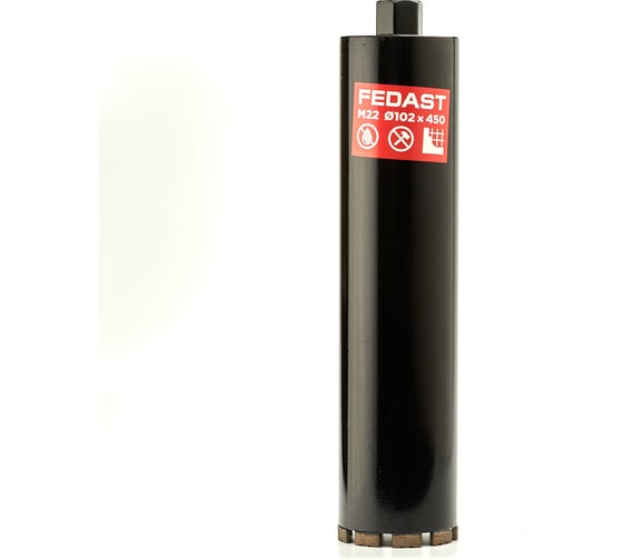 Коронка алмазная для сухого сверления Fedast (102x450 мм, M22) FDDCD102450