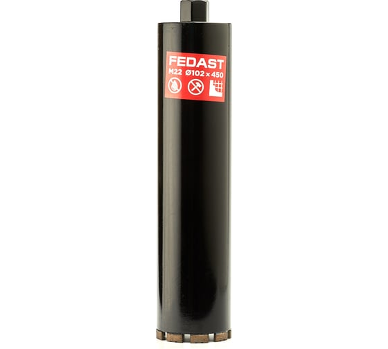 Коронка алмазная для сухого сверления Fedast (102x450 мм, M22) FDDCD102450
