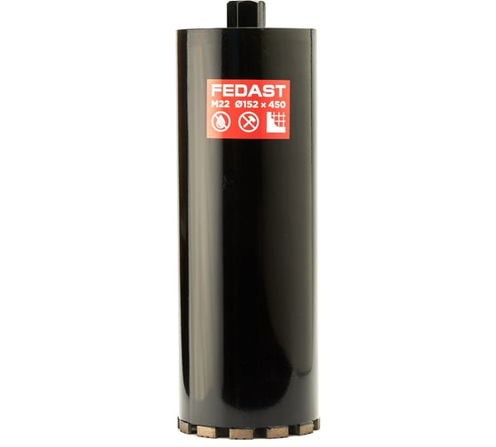 Коронка алмазная для сухого сверления Fedast (152x450 мм, M22) FDDCD152450
