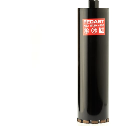 Коронка алмазная для сухого сверления Fedast (120x450 мм, M22) FDDCD120450