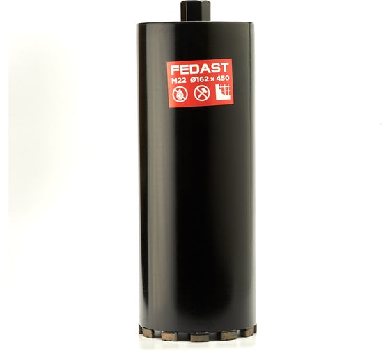 Коронка алмазная для сухого сверления Fedast (162x450 мм, M22) FDDCD162450