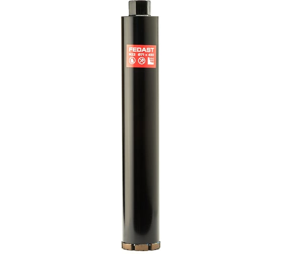 Коронка алмазная для сухого сверления Fedast (71x450 мм, M22) FDDCD71450