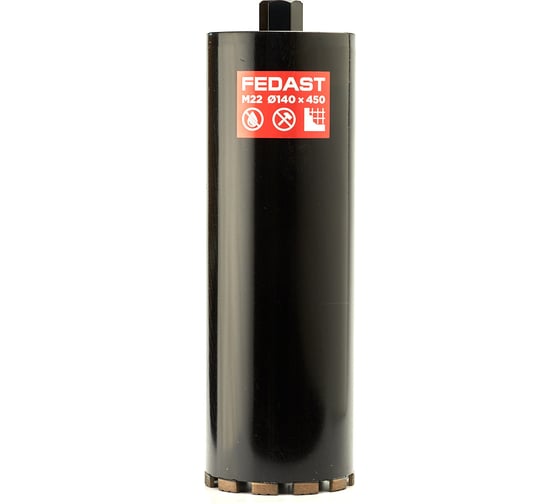 Коронка алмазная для сухого сверления Fedast (140x450 мм, M22) FDDCD140450