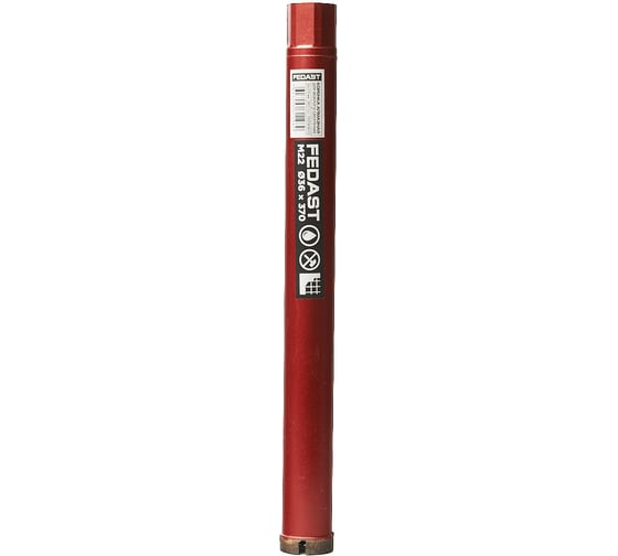 Коронка алмазная для мокрого сверления Fedast (36х370 мм, M22) FDDCW36370
