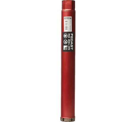 Коронка алмазная для мокрого сверления Fedast (46х370 мм, M22) FDDCW46370