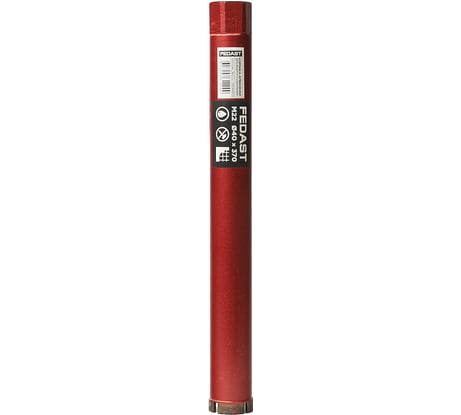 Коронка алмазная для мокрого сверления Fedast (40х370 мм, M22) FDDCW40370