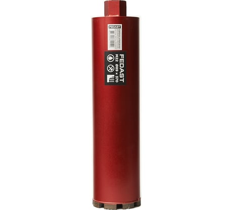 Коронка алмазная для мокрого сверления Fedast (89х370 мм, M22) FDDCW89370