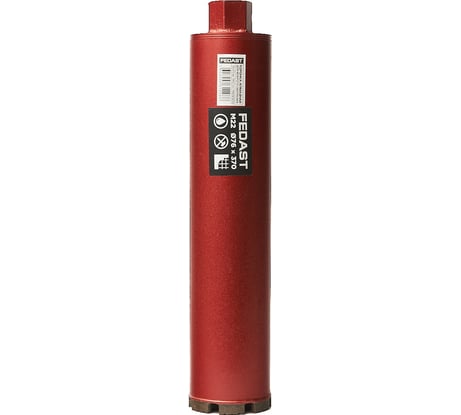 Коронка алмазная для мокрого сверления Fedast (76х370 мм, M22) FDDCW76370