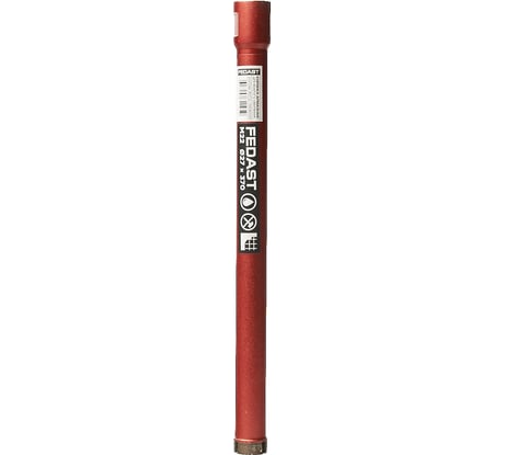 Коронка алмазная для мокрого сверления Fedast (27х370 мм, M22) FDDCW27370