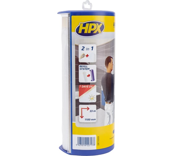 Пленка защитная с малярной лентой в диспенсере DE11033 (1100 мм; 33 м) HPX 5425014227178 1