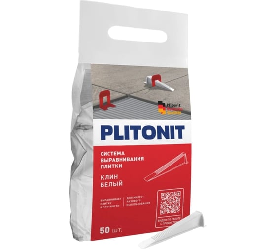 Клин PLITONIT SVP-PROFI белый, 50 шт. в пакете, 30 пакетов в коробке. Н013129
