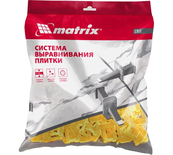 Зажим для системы выравнивания плитки СВП MATRIX Ворота, 1 мм, 100 шт. 88135