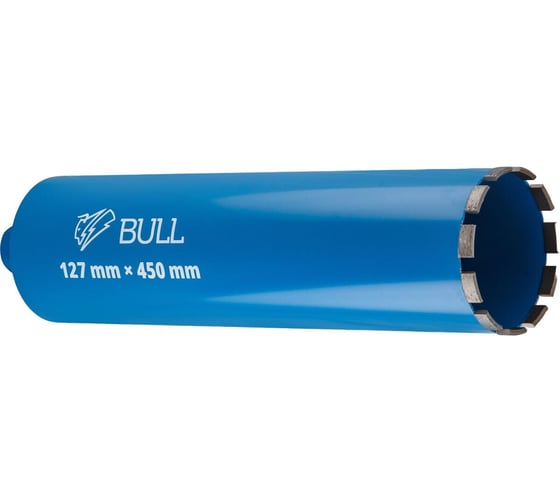Коронка алмазная BULL 127 мм железобетон, L450мм, 1 1/4, мокрое сверление (2329244) ЦИ-6913241244