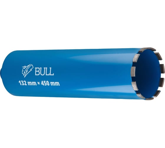 Коронка алмазная BULL 132 мм железобетон, L450 мм, 1 1/4, мокрое сверление (2329248) ЦИ-1586505903