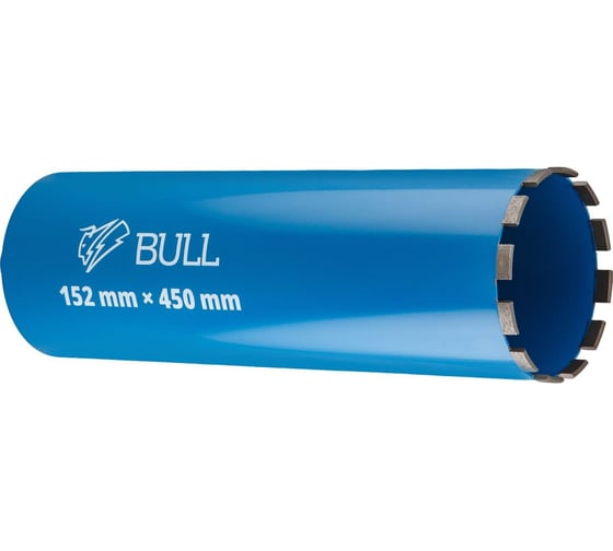 Коронка алмазная BULL 152 мм железобетон, L450 мм, 1 1/4, мокрое сверление (2329249) ЦИ-0879192100