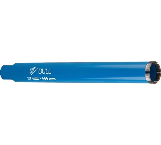 Коронка алмазная BULL d 57мм, железобетон, L450мм, 1 1/4, мокрое сверление ЦИ-2668250975