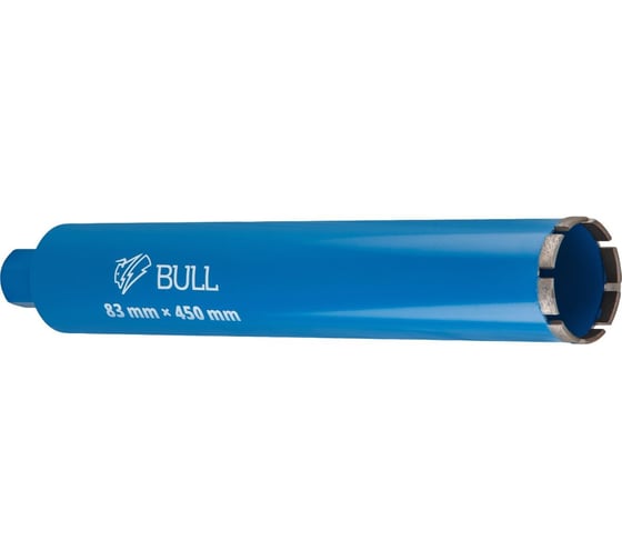 Коронка алмазная BULL d 83мм железобетон, L450мм, 1 1/4, мокрое сверление ЦИ-0000185024