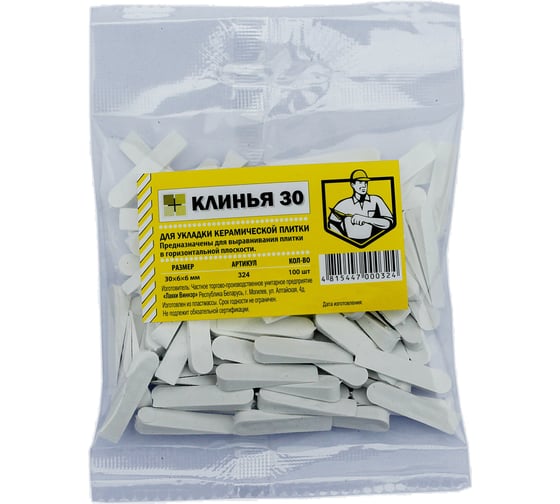 Клин для плитки 100 шт, 30x6х6 мм Farton 300001