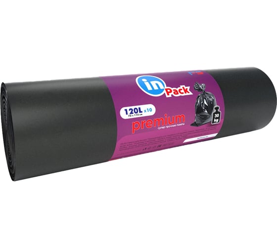Мешок для мусора Premium (10 шт; 70x110 см; 120 л) InPack 4B12041011