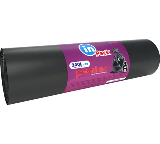 Мешок для мусора Premium 90x130 см, 240 л InPack 4B24041011 1