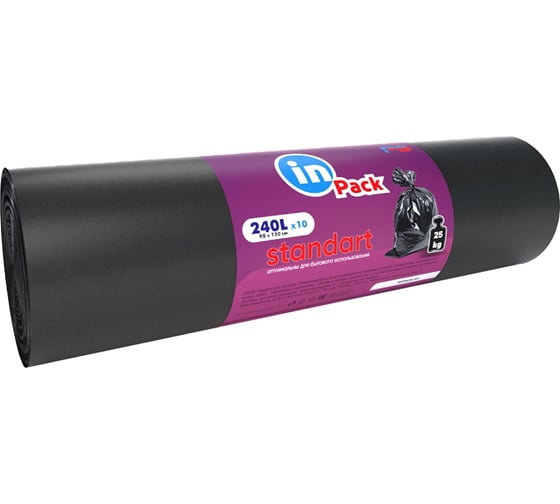 Мешок для мусора Standart 90x130 см, 240 л InPack 4B24021011 1