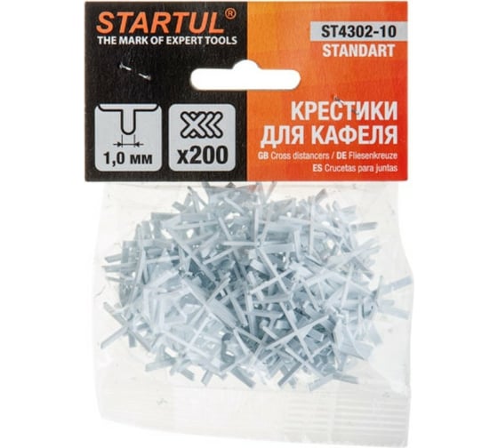 Крестики для укладки плитки Standart 1 мм, 200 шт STARTUL ST4302-10 1