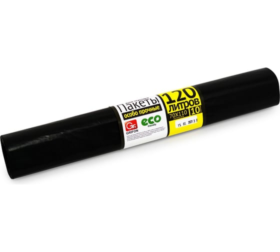Мешки для мусора 120 л, 10 шт в рулоне GRIFON 101-032 1