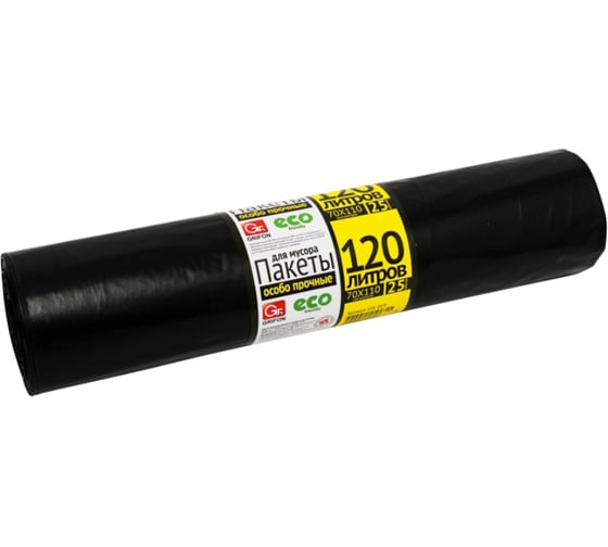 Мешки для мусора 120 л, 25 шт в рулоне GRIFON 101-019