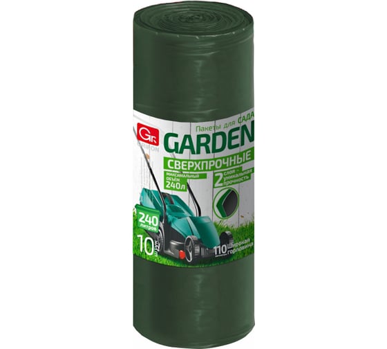 Пакеты для мусора PROFF GARDEN 240 л, 10 шт в рулоне GRIFON 101-520