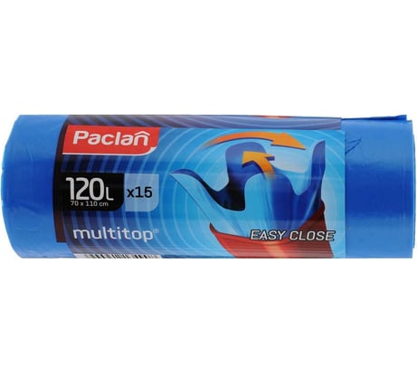 Мешки для мусора MULTI-TOP 120 л, 110x70 см, 15 шт Paclan 42013490 5900942134908