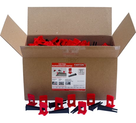 Система выравнивания плитки Микс 600 шт, 1.5 мм Farton 100009