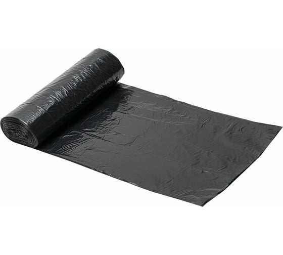 Мешки в рулоне для мусора 120 л, черные, 10 шт, ПВД, 25 мкм, 68x105 см ЛЮБАША 608094