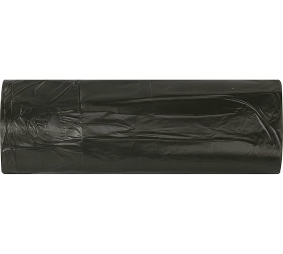 Мешки в рулоне для мусора 120 л, черные, 10 шт, ПВД, 25 мкм, 68x105 см ЛЮБАША 608094