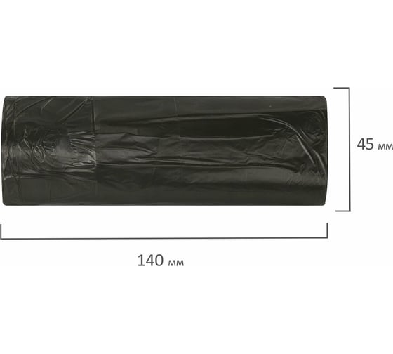 Мешки в рулоне для мусора 120 л, черные, 10 шт, ПНД, 11 мкм, 67x102 см ЛЮБАША 608093