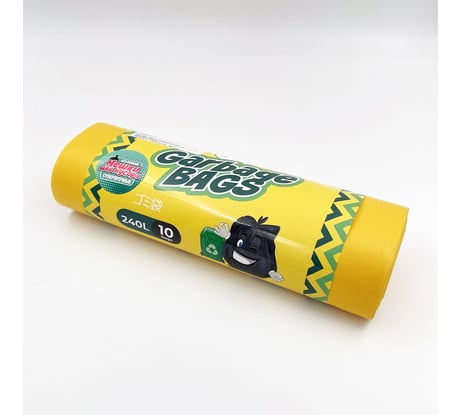 Мешки для мусора без завязок Strong bag желтые, 240 литров, 10 шт Jundo 4640050731217