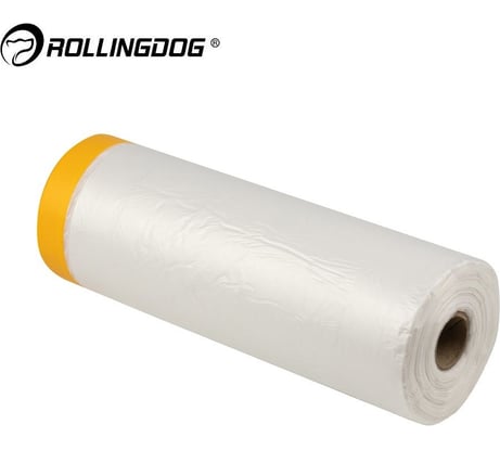 Пленка укрывная защитная с малярной лентой Washi Tape 1.5х30 м Rollingdog 80261