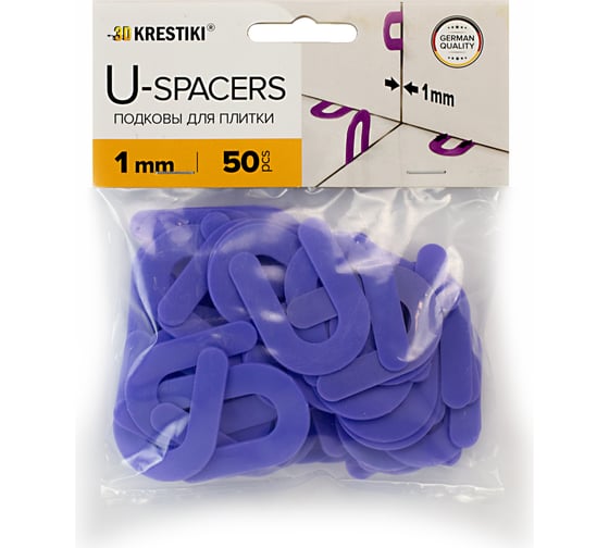 Подковы для плитки 50 шт, 1 мм 3D Krestiki 00-00001813 1